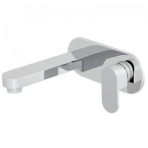 Vado Life 2 Hole Basin Mixer Single Lever With 230mm Spout Wall Mounted With Oval Back Plate Chrome Plated