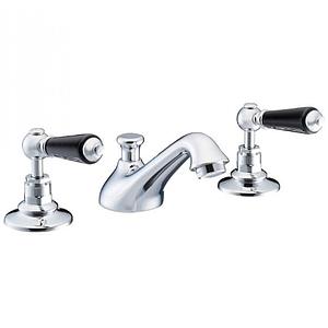 Marflow St James London Lever Black Chrome Ceramic Disc 3 Hole Basin Mixer