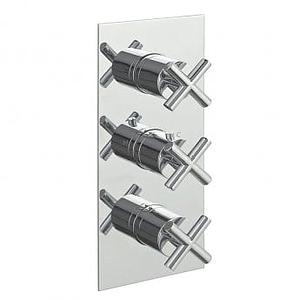 Just Taps Solex Thermostatic Concealed 3 Outlet Shower Valve Vertical Chrome
