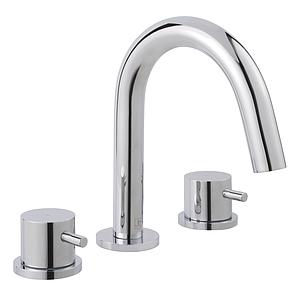 Just Taps Florence 3 Hole Deck Mounted Basin Mixer Swivel Spout Chrome