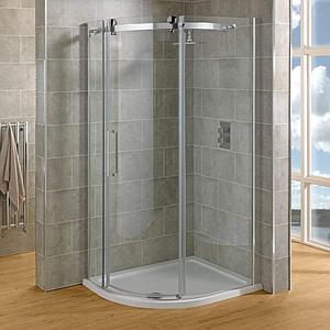 Saneux STEEL 1000 x 800 R/H Offset Quadrant Shower Enclosure Chrome