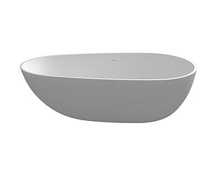 StoneKAST Ovale Single Ended Freestanding Bath 1700 x 870mm Matt White