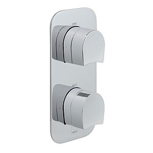 Vado Kovera 2 Outlet, 3 Handle Concealed Thermostatic Shower Mixer Valve Vertical Chrome