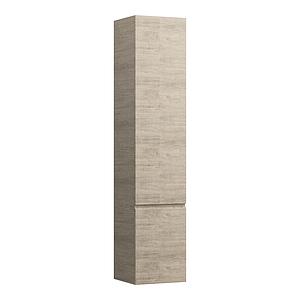 Laufen Tall Cabinet. 350 (w) X 335 (d) X 1650 (h)mm. With 4 Glass Shelves And Left Hinged Door. Bright Oak