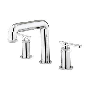 Crosswater Union 3 Hole Deck Mounted Basin Tap Set with Lever Handle Chrome