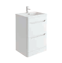 Cubico Eclipse Matt White 800mm Floor Standing Vanity Unit