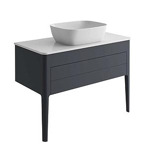 Cubico Stark 2 Slate Grey 800mm Floor Standing Vanity Unit With Basin