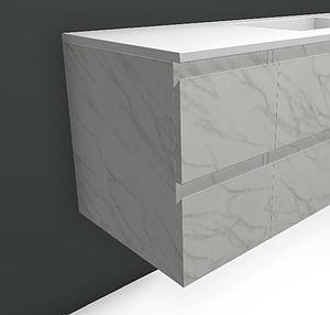 Faeber Mode 300mm 2 Drawer Side Vanity Unit Bianco Carrara Stone