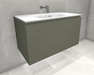 Faeber Mode 90 Basin Unit 1 Drawer Ral 7030 Stone Grey Matt