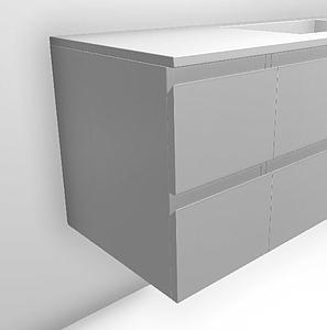 Faeber Mode 300mm 2 Drawer Side Vanity Unit Ral 7047 Telegrey Gloss