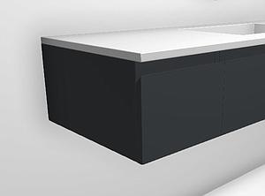 Faeber Mode 300mm 2 Drawer Side Vanity Unit Ral 7031 Blue Grey Matt