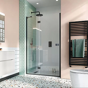 Crosswater Design 8 Hinged 8mm Shower Door 900mm Matt Black