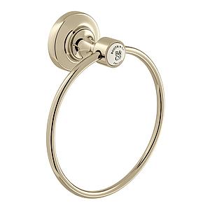 Booth & Co. Towel Ring Bright Nickel & Crackled White