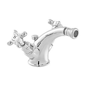 Booth & Co. Mono Bidet Mixer With Pop-up Waste Chrome & White