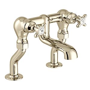 Booth & Co. Axbridge Bath Filler With Cross Handles Nickel