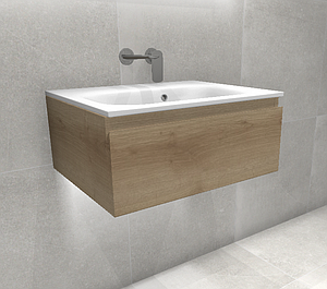 Faeber Mode 60 Basin Unit Slim Drawer Unit Light Slap Oak