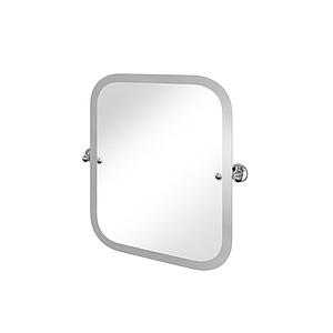 Burlington Rectangular Swivel Mirror With Curved Corners Chrome Plated Brass Wall Mounts