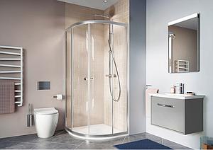 Crosswater Clear 6 Quadrant Double Door 900 Silver