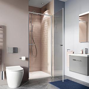 Crosswater Clear 6 Hinged Door 800 Silver