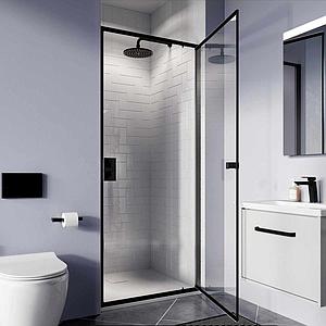 Crosswater Clear 6 Pivot Door 900 Matt Black