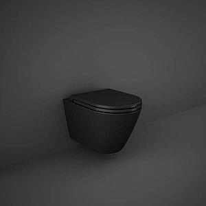 Rak Feeling Rimless Wall Hung Pan In Matt Black