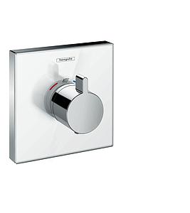 Hansgrohe ShowerSelect Glass Thermostatic Shower Valve Mixer HighFlow for concealed installation White/Chrome