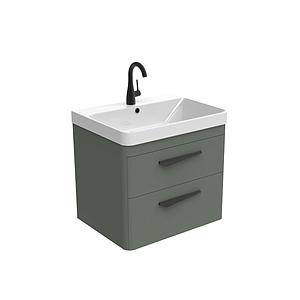 Saneux Hyde 60cm 2 Drawer Wall Mounted Unit - Matte Sage