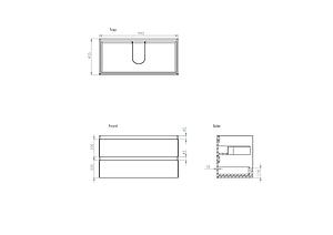Saneux Uni 100cm Countertop - Matte White