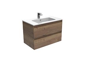 Saneux Uni 100cm 2 Drawer Wall Mounted Unit - English Oak