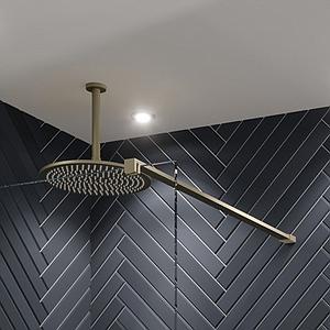 Crosswater Gallery Glass Wall Brace Brushed Brass