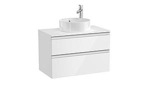 Roca The Gap Standard 800mm Vanity Unit 2 Drawer Only - Gloss White (excl. Basin) (a857399806)