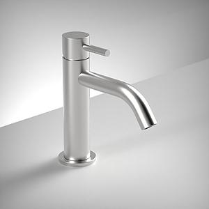 Ava Trend Deck Mounted Basin Mixer Monobloc - Brushed Stainless Steel