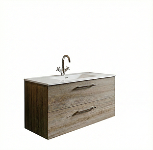 Faeber Monaco 80cm Grey Clubhouse Oak Basin Vanity Unit 2 Drawers
