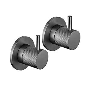 Just Taps Vos Wall Valves Designer Handle Brushed Black