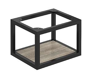 Scudo Black Frame With Dual Colour Shelf 30x25x20 Rustic Oak/grey Oak/matt White/ Matt Grey