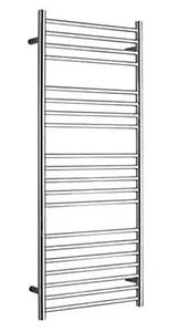 Jis Ashdown 400 Heated Towel Rail 1250 X 400mm Cylindrical Electric Only Stainless Steel Polished