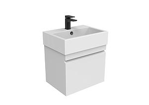 Saneux Matteo 500mm 1 Drawer Wall Mounted Unit Matte White