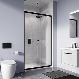 Crosswater Clear 6 Black Slider Single 1200 Box A