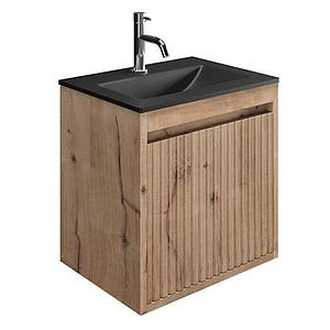 Crosswater Flute 1 Drawer Wall Hung Unit Windsor Oak