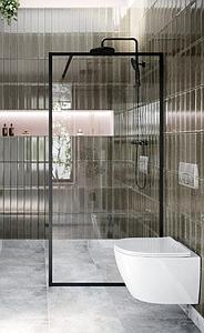 Cubico Amore Single Frame Shower Screen Matt Black (clear Glass) 980mm