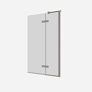 Crosswater Optix Hinged Bath Screen with Inline Panel 180 Right Handed Brushed Nickel