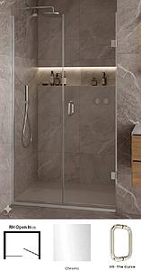 Showerlab View 03 Enclosures Door + Inline Panel Standard - Fixed Sizes Only 1170-1184mmx2000mm , Right Hand , Open IN , H1, Chrome