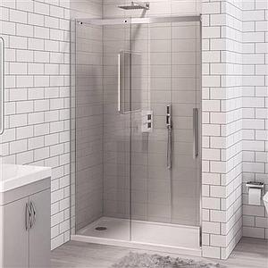 Eastbrook Corniche 2000x1200 8mm Semi-frameless Sliding Door Chrome