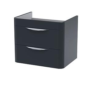 Nuie 600 Wall Hung 2-drawer Basin Unit Satin Soft Black