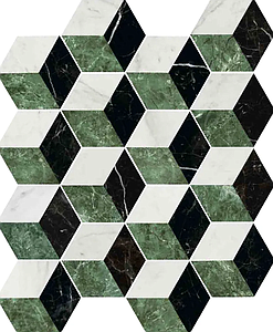 European Tiles Marmi Treviso Matte Tile Green Cube Hex 15 x 17,3cm