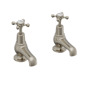 Burlington Claremont 3" Basin Taps Brushed Nickel