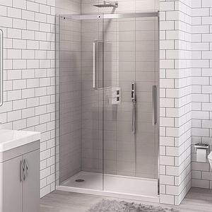 Eastbrook Corniche 2000x1000 8mm Semi-frameless Sliding Door Chrome