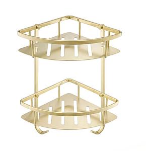 Just Taps Kono Corner Twin Basket Brushed Brass