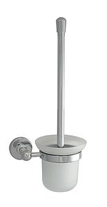Just Taps Grosvenor Toilet Brush Holder Frosted Glass Chrome