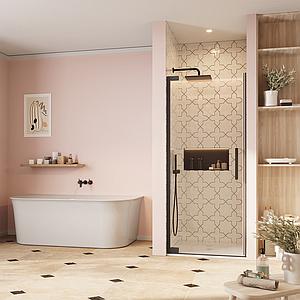 Crosswater Asura 8mm Hinged Door 800 Matt Black